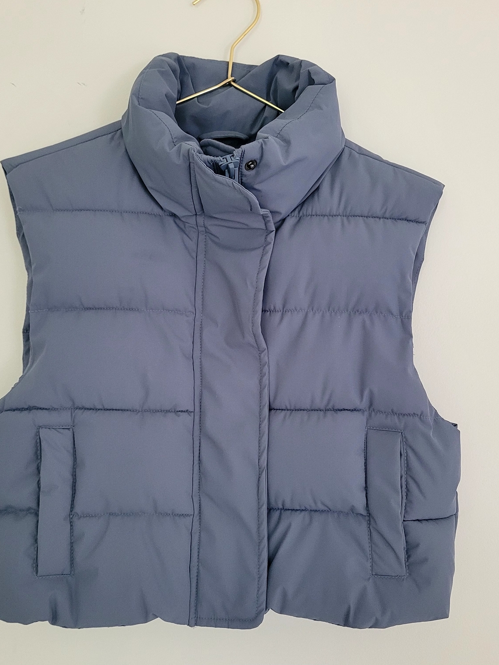 Garage Puffer Vest — Slate Blue / Grey — Size XS (Pristine Condition)